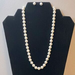 FASHION JEWELRY | Faux Pearl Beads | 9” | Earring Backs